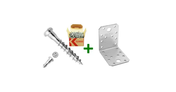 Kątownik łącznikowy KL2 + wkręty do łączników 5x35mm