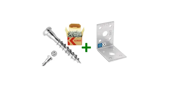 Kątownik łącznikowy KL1 + wkręty do łączników 5x40mm