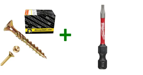 Wkręty ciesielskie stożkowe TORX 3x40 Domax + Bit Milwaukee TX10 (50mm)