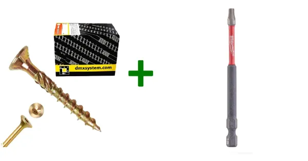 Wkręty ciesielskie stożkowe TORX 4,5x35 Domax + Bit Milwaukee TX20 (90mm)