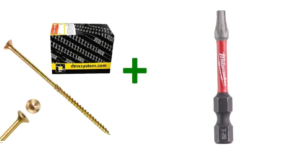 Wkręty ciesielskie stożkowe TORX 4,5x80 Domax + Bit Milwaukee TX20 (50mm)