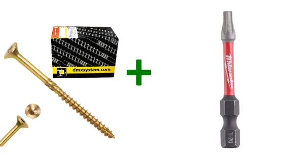 Wkręty ciesielskie stożkowe TORX 4,5x50 Domax + Bit Milwaukee TX20 (50mm)