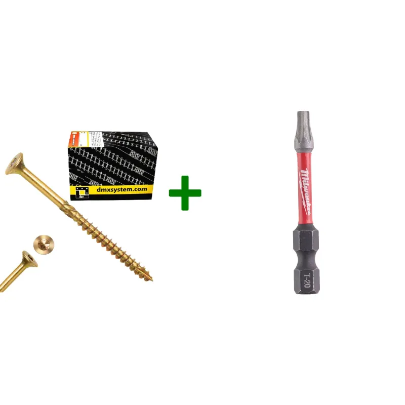 Wkręty ciesielskie stożkowe TORX 4,5x50 Domax + Bit Milwaukee TX20 (50mm)