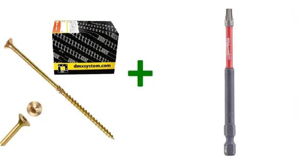 Wkręty ciesielskie stożkowe TORX 5x120 Domax + Bit Milwaukee TX25 (90mm)