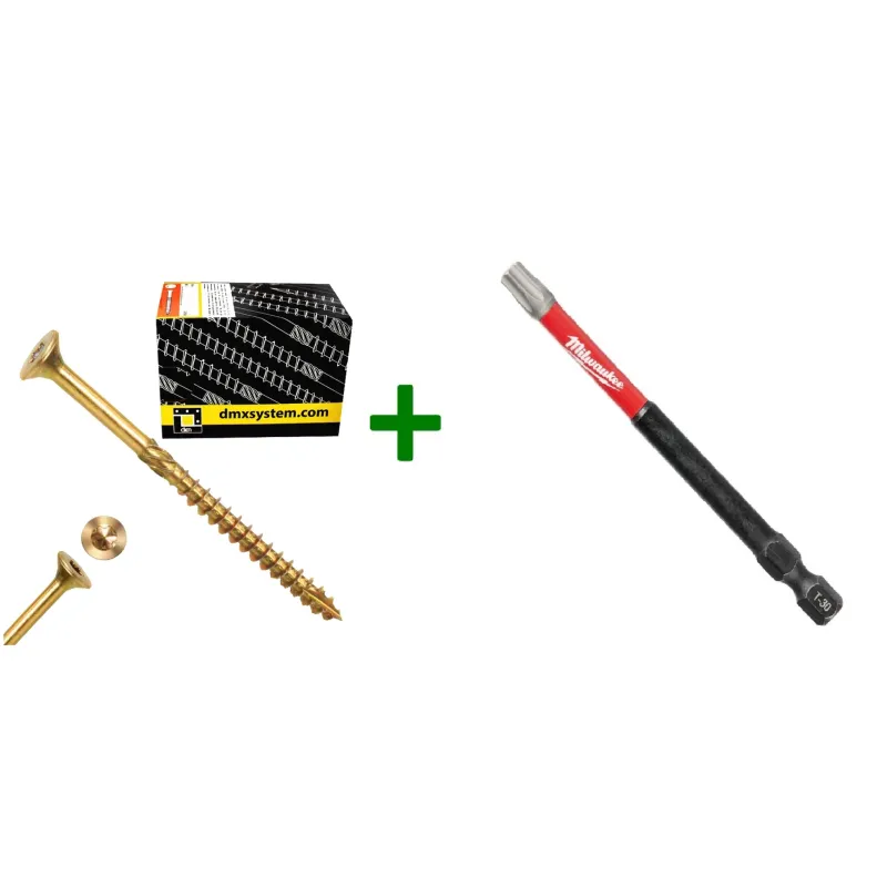 Wkręty ciesielskie stożkowe TORX 6x70 Domax + Bit Milwaukee TX30 (90mm)