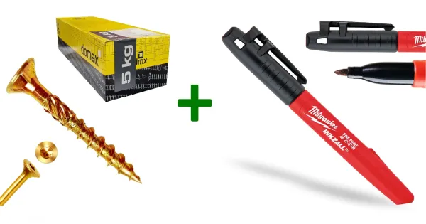 Wkręty ciesielskie stożkowe TORX 4x35 Domax 5kg + Marker czarny