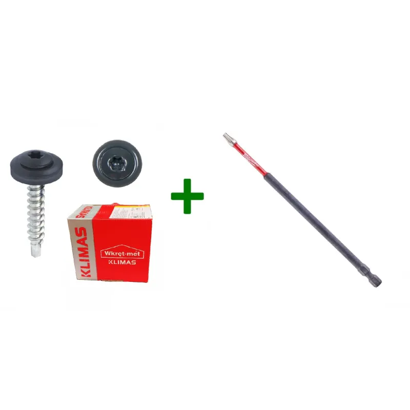 Wkręty farmery 4,8x35 RAL 7016 TORX + Bit udarowy Milwaukee TX20 (150mm)