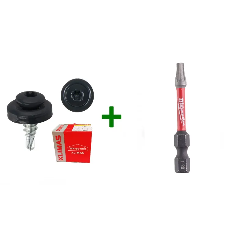 Wkręty farmery 4,8x19 7016 TORX zszywka + Bit udarowy Milwaukee TX20 (50mm) tictac