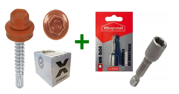 Wkręty farmery 4,8x35 8004 ETANCO + Końcówka magnetyczna do farmerów M8 Klimas