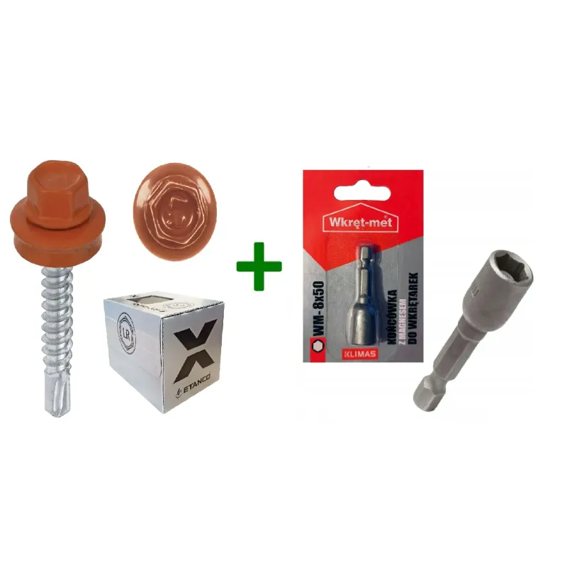 Wkręty farmery 4,8x35 8004 ETANCO + Końcówka magnetyczna do farmerów M8 Klimas