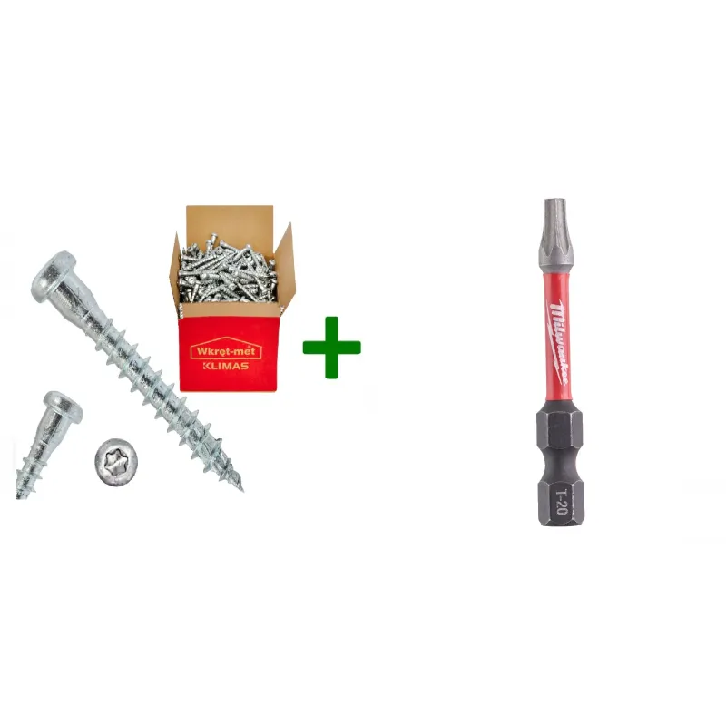 Wkręty do łączników ciesielskich 5x30 TORX + Bit udarowy Milwaukee TX20 (50mm) - tictac