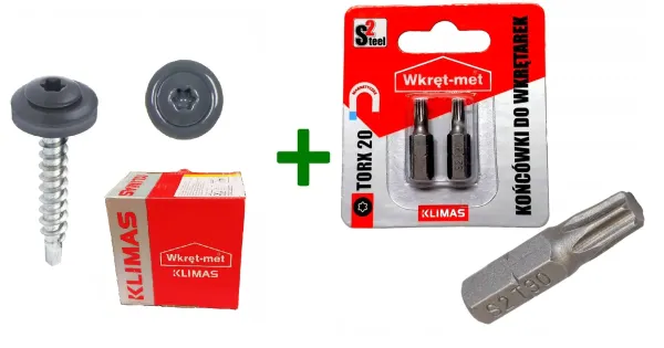 Wkręty farmery 4,8x35 RAL 7024 TORX + Końcówka do wkrętarek TX20 (25mm)