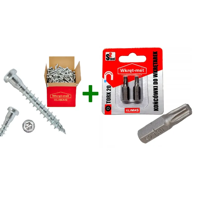 Wkręty do łączników ciesielskich 5x70 TORX + Końcówka do wkrętarek TX20 (25mm)