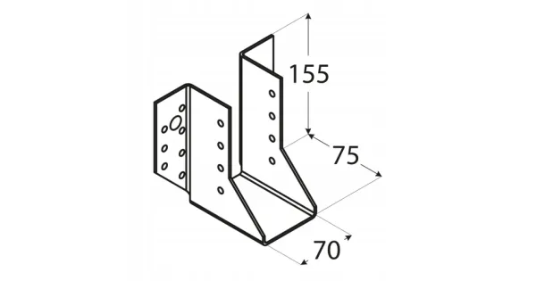 WB22 WIESZAK BELKI WSPORNIK ŁĄCZNIK 70x155 ATEST