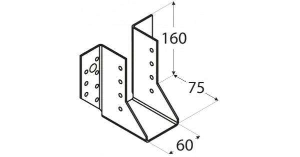 WB16 WIESZAK BELKI WSPORNIK ŁĄCZNIK 60x160x75 ATEST