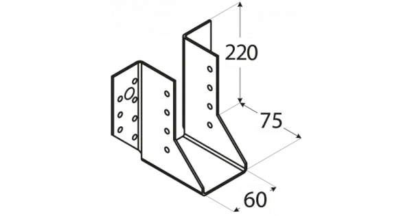WB18 WIESZAK BELKI WSPORNIK ŁĄCZNIK 60x220x75 ATEST