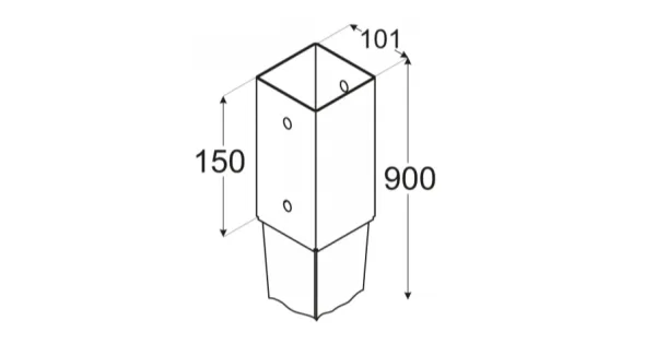 PODSTAWA SŁUPA KOTWA WBIJANA PERGOLA PSG 100x900