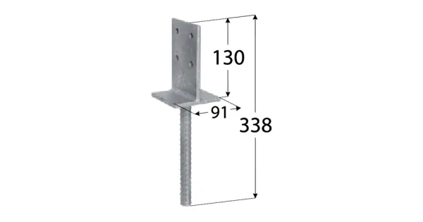 PSW90 PODSTAWA SŁUPA WPUSZCZANA DO WMUROWANIA 90mm