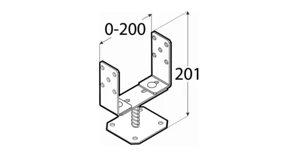 PSRT PODSTAWA SŁUPA REGULOWANA PRZYKRĘCANA 0-200