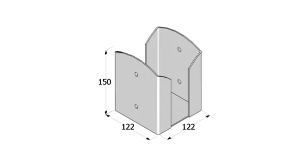 PSPW120 PODSTAWA SŁUPA PRZYKRĘCANA DO BETONU 120mm