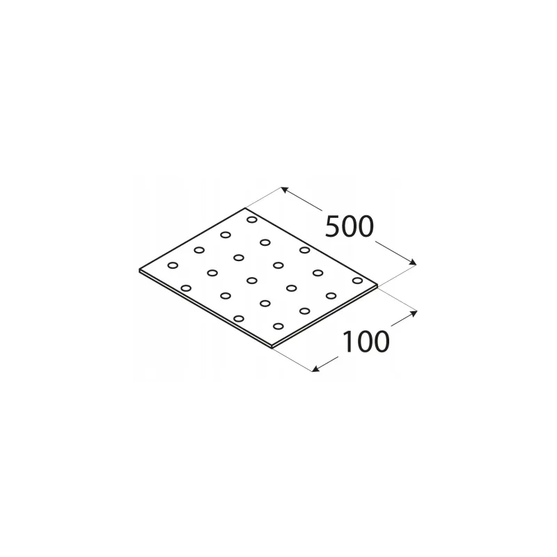 PP17 PŁYTKA PERFOROWANA ŁĄCZNIK PŁASKI 100x500 2mm
