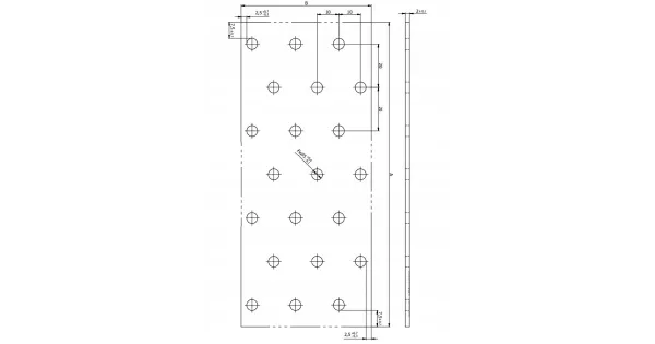 PP17 PŁYTKA PERFOROWANA ŁĄCZNIK PŁASKI 100x500 2mm