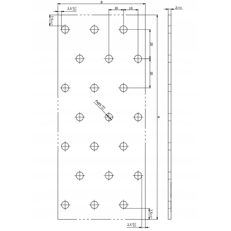 PP17 PŁYTKA PERFOROWANA ŁĄCZNIK PŁASKI 100x500 2mm