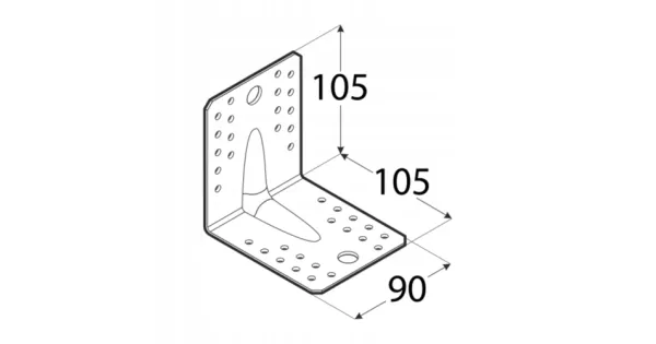 KP2 KĄTOWNIK CIESIELSKI MONTAŻOWY 105x105x90x2,5