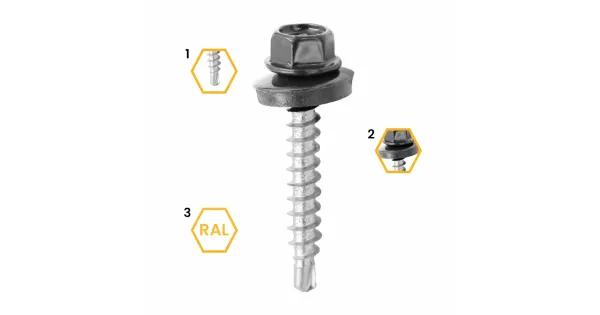 WKRĘTY SAMOWIERCĄCE FARMERSKIE  SW8 4,8X35 WF-4835 RAL 7024