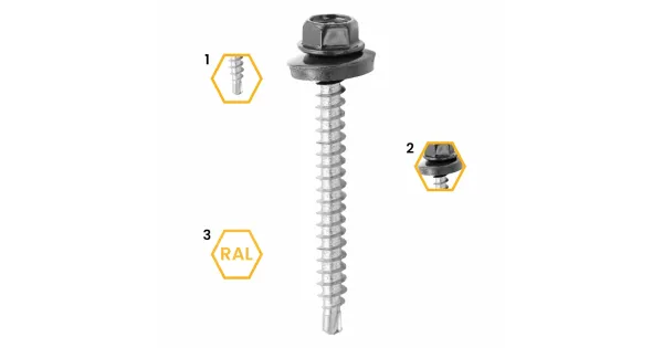 WKRĘTY SAMOWIERCĄCE FARMERSKIE  SW8 4,8X55 WF-4855 RAL 7024