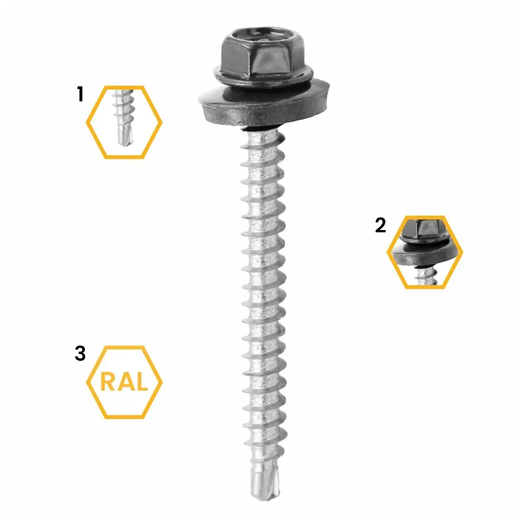 WKRĘTY SAMOWIERCĄCE FARMERSKIE  SW8 4,8X55 WF-4855 RAL 7024