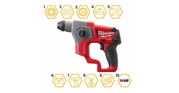 MŁOTOWIERTARKA SDS PLUS M12 CH-0 650W MILWAUKEE