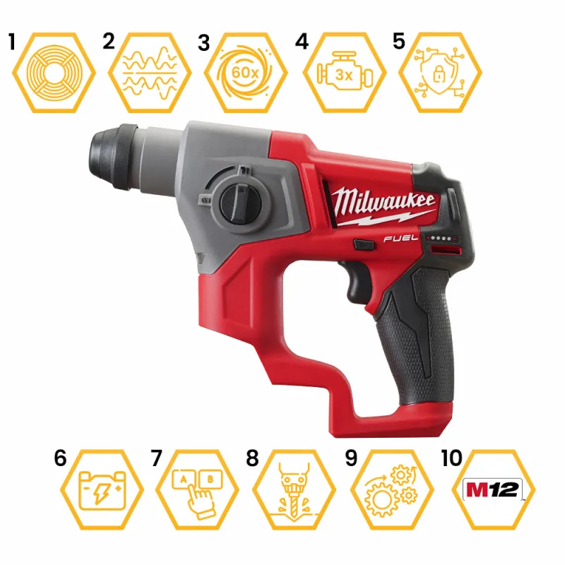 MŁOTOWIERTARKA SDS PLUS M12 CH-0 650W MILWAUKEE