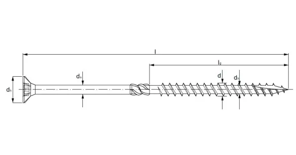 WKRĘTY DO DREWNA STOŻKOWE Z GWINTEM ZĄBKOWANYM TX15 3,5X35 WT-35035