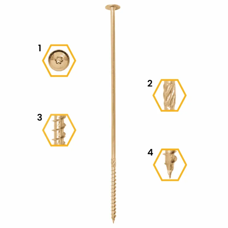 WKRĘTY KONSTRUKCYJNE DO DREWNA TALERZOWE TX40 8X400 WCT-08400