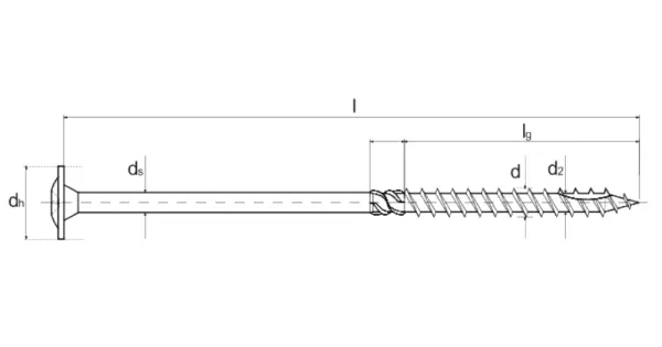 WKRĘTY KONSTRUKCYJNE DO DREWNA TALERZOWE TX30 6X200 WCT-06200