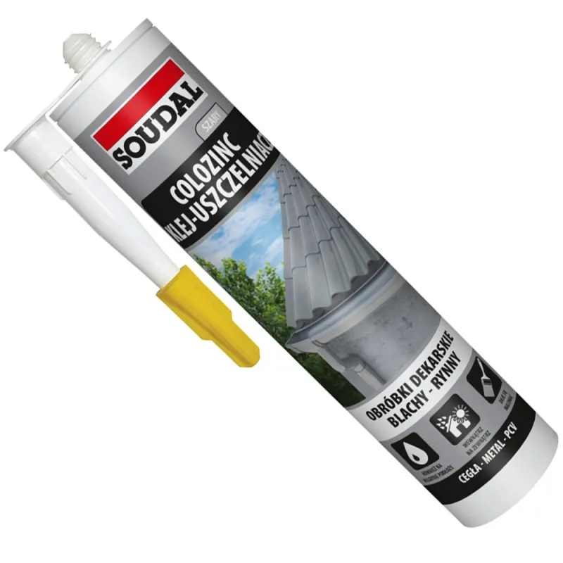 KLEJ USZCZELNIACZ DEKARSKI DO BLACH RYNIEN SZARY COLOZINC SOUDAL 290 ml