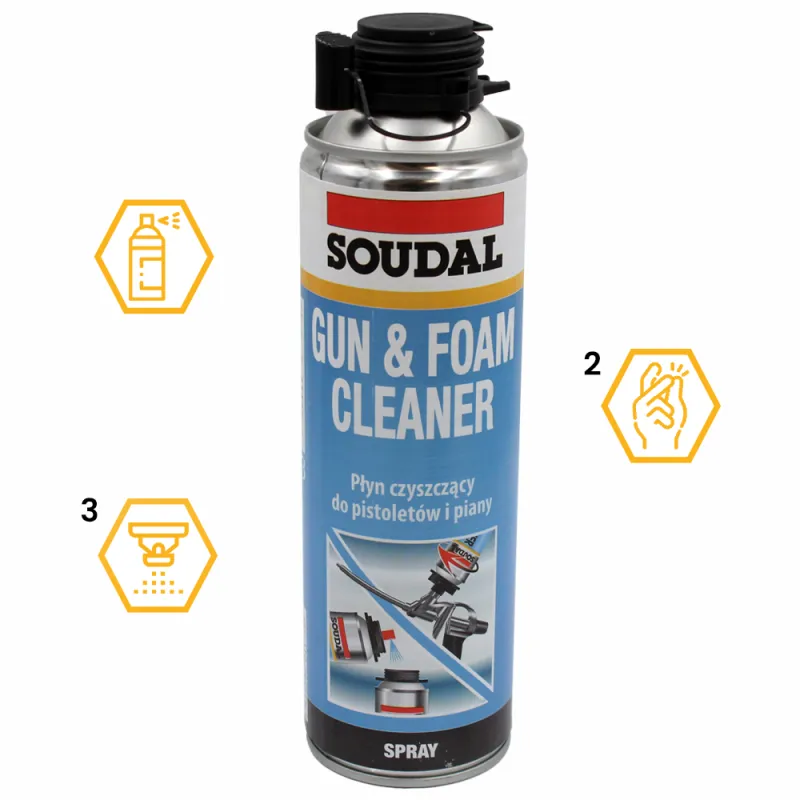 CZYŚCIK DO PIANY PŁYN CZYSZCZĄCY DO PISTOLETU CLICK & CLEAN SOUDAL 500 ml