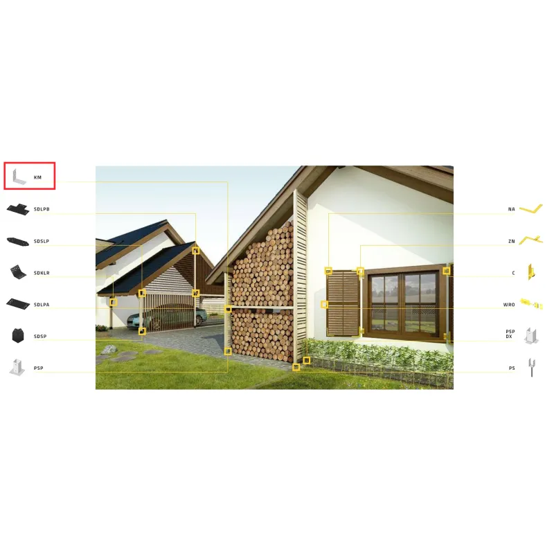 KM12 KĄTOWNIK MONTAŻOWY ŁĄCZNIK CIESIELSKI 100x100x80 OCYNK 1szt DOMAX