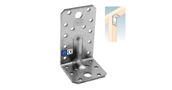 KP3 KĄTOWNIK CIESIELSKI ŁĄCZNIK Z PRZETŁOCZENIEM 90x50x55x2,5 10szt DOMAX
