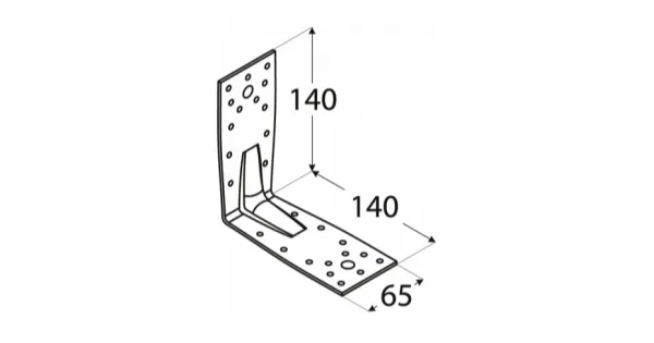 KP5 KĄTOWNIK CIESIELSKI ŁĄCZNIK Z PRZETŁOCZENIEM 140x140x65x2,5 10szt DOMAX