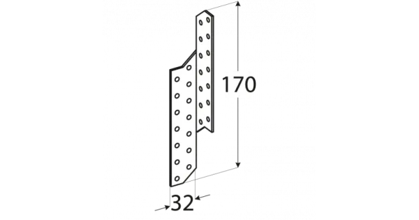 LK1 ŁĄCZNIK KROKWIOWY CIESIELSKI 170x32x2 LEWY ŁĄCZNIKI 10szt OCYNK DOMAX