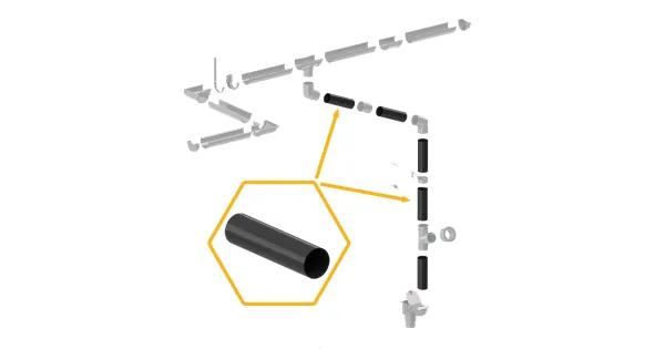 RURA SPUSTOWA PVC SYSTEM RYNNOWY 75/63 2m CZARNY RAL 9005 KROP