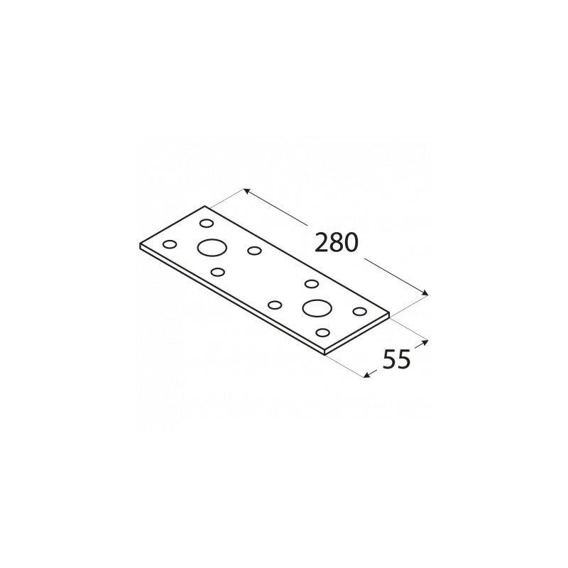 LP4 ŁĄCZNIK PŁASKI CIESIELSKI PŁYTKA 280x55x2,5 PŁASKOWNIK 1szt DOMAX