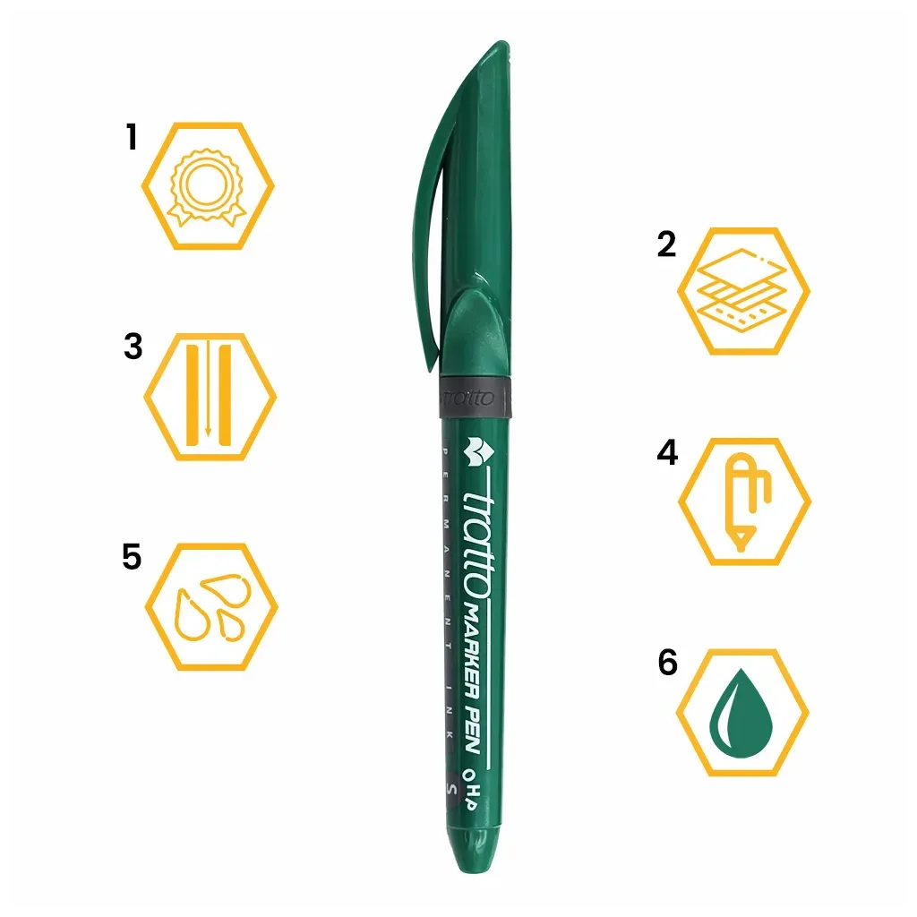 MARKER ZIELONY WODOODPORNY SZYBKOSCHNĄCY PERMANENTNY 1,0mm ALKOHOLOWY LYRA