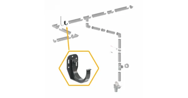 HAK DOCZOŁOWY PVC SYSTEM RYNNOWY 130/90  GRAFIY/ANTRACYT RAL 7016 KROP