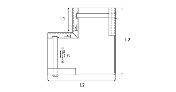 NAROŻNIK WEWNĘTRZNY 90° SYSTEM RYNNOWY 75/63 Z PVC KOLOR GRAFIT/ANTRACYT RAL 7016 KROP