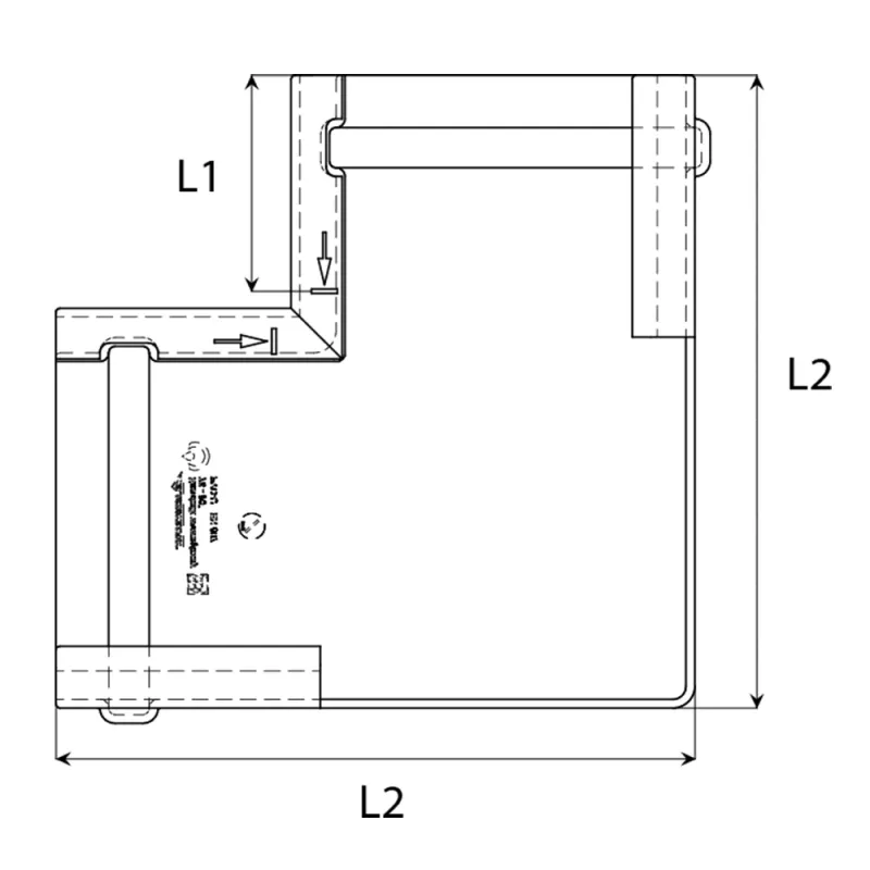 NAROŻNIK WEWNĘTRZNY 90° SYSTEM RYNNOWY 75/63 Z PVC KOLOR GRAFIT/ANTRACYT RAL 7016 KROP