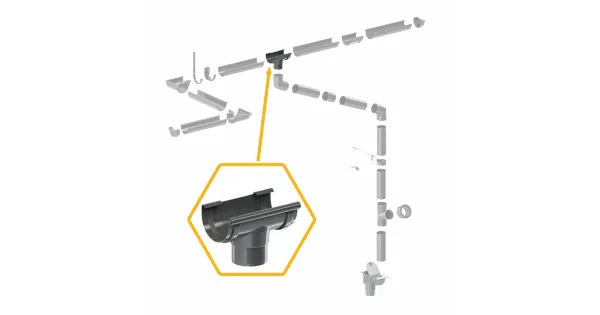 LEJ SPUSTOWY PVC SYSTEM RYNNOWY 75/63 GRAFIT/ANTRACYT RAL 7016 KROP