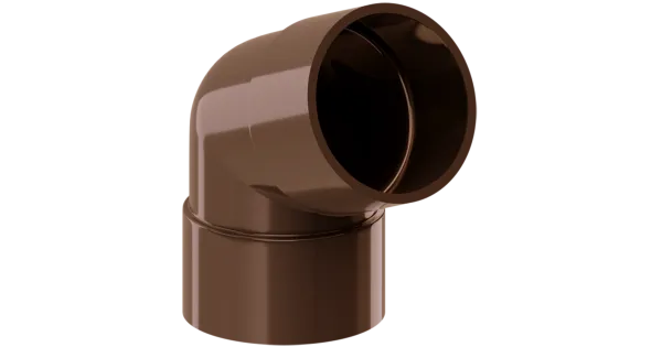 KOLANKO RURY PVC 63,5Ø/67,5° SYSTEM RYNNOWY 75/63 JASNY BRĄZ RAL 8017 KROP